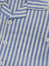 Load image into Gallery viewer, Mid Blue & White Stripe Shortie Pyjamas