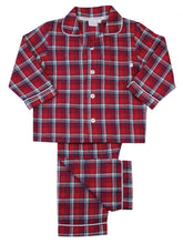 Load image into Gallery viewer, Classic Check PJs in Deep Red, Navy &amp; White