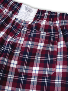 Unisex 'Jordan' Burgundy Check Pyjama Lounge shorts