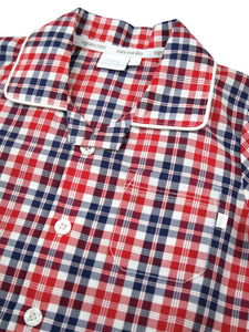 Summer Cotton Red Check Boys Traditional Pyjamas