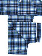 Load image into Gallery viewer, Boys Blue Check Traditional Pyjama Set