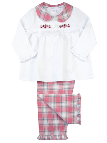 Girls Traditional Check / Jersey Cotton Pyjamas.