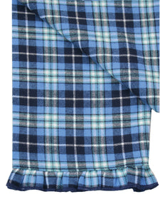 Girls Blue Morgan Check Traditional Cotton Pyjamas
