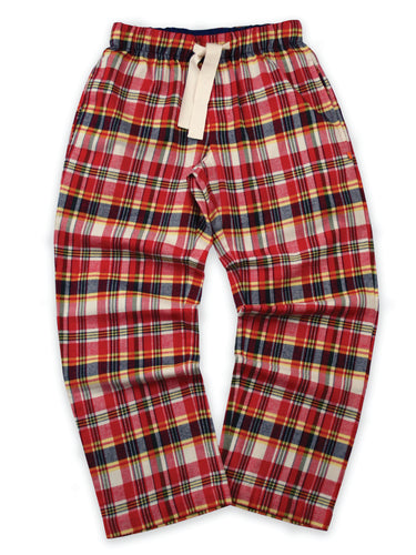 Unisex 'Pentlow' Red Brushed Check Pyjama Trouser