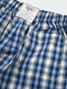 Unisex 'Windsor' Blue Check Summer Lounge Shorts