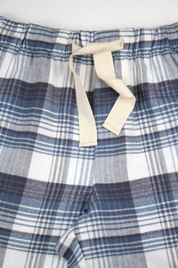 UNISEX Lounge Pant - BIRLEY grey, white & teal blue check