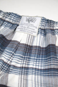 UNISEX Lounge Pant - BIRLEY grey, white & teal blue check