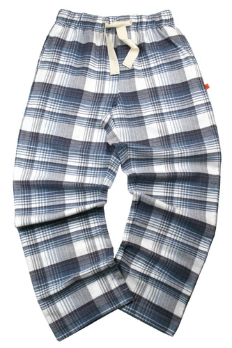 UNISEX Lounge Pant - BIRLEY grey, white & teal blue check