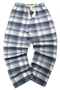 UNISEX Lounge Pant - BIRLEY grey, white & teal blue check