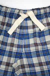 UNISEX Lounge Pant - ELTON blue & oatmeal check trouser
