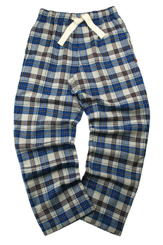 UNISEX Lounge Pant - ELTON blue & oatmeal check trouser