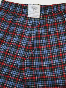 UNISEX Blue Red Check lounge pants - 'Griffin'