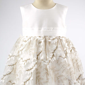Lucy - Girls Embroidered Leaves Dress