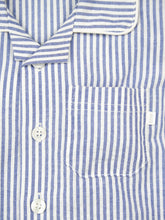 Load image into Gallery viewer, Blue and White Even Stripe Cotton Pyjama