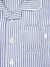 Load image into Gallery viewer, Blue and White Even Stripe Shortie Pyjama