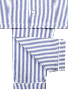 Blue and White Even Stripe Cotton Pyjama
