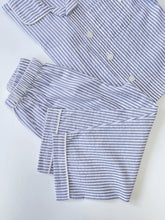 Load image into Gallery viewer, Blue and White Even Stripe Cotton Pyjama