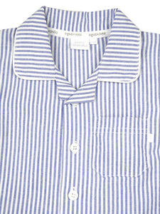 Blue and White Even Stripe Shortie Pyjama