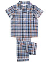 Load image into Gallery viewer, Blue Summertime Check Cotton Pyjama Set