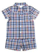 Load image into Gallery viewer, Blue Summertime Check Shortie Pyjama