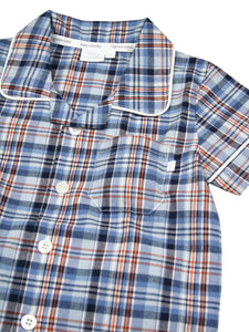 Blue Summertime Check Cotton Pyjama Set