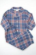 Load image into Gallery viewer, Boys Barnes Check winter PJ in Mid Blue, Red and Cream