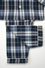 Load image into Gallery viewer, Boys Stoke Check winter PJs in Navy and winter white