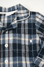 Load image into Gallery viewer, Boys Stoke Check winter PJs in Navy and winter white