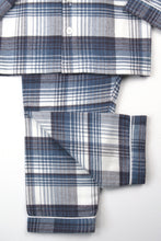 Load image into Gallery viewer, Boys Birley Check winter PJs in Grey, Teal and winter white