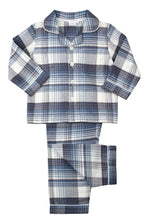 Load image into Gallery viewer, Boys Birley Check winter PJs in Grey, Teal and winter white
