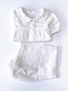 Girls Natural White Summer Embroidery Anglaise Pyjamas