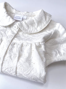 Girls Natural White Embroidery Anglaise Shortie Pyjamas