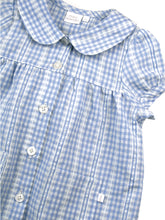 Load image into Gallery viewer, Girls Blue White seersucker check Pyjama Set