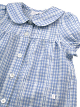 Load image into Gallery viewer, Girls Blue White Seersucker Check Shortie Pyjama Set
