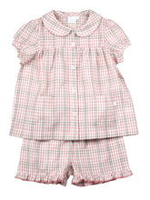 Load image into Gallery viewer, Pink and White Check Shortie Pyjamas