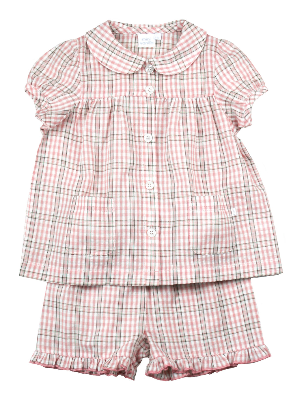 Pink and White Check Shortie Pyjamas