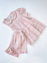 Load image into Gallery viewer, Pink and White Check Shortie Pyjamas