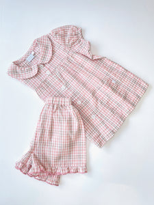 Pink and White Check Shortie Pyjamas