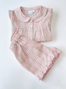 Pink and White Check Shortie Pyjamas