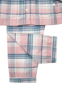 Girls Heath Check winter PJs in Soft Pink and winter white