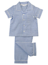 Load image into Gallery viewer, Mid Blue &amp; White Stripe Pyjamas