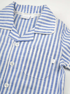 Mid Blue & White Stripe Pyjamas
