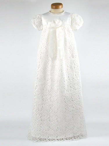 Girls Ivory Lace Christening Dress – Elegant Baby Baptism & Naming Ceremony Gown