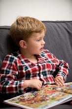 Load image into Gallery viewer, Boys Red Check Traditional Pyjamas