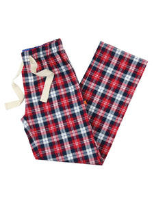 Unisex 'Curtis' Red Navy Check Lounge Pants