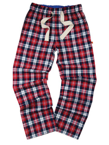 Unisex 'Curtis' Red Navy Check Lounge Pants