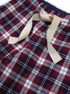 Unisex 'Jordan' Burgundy Check Pyjama Lounge shorts