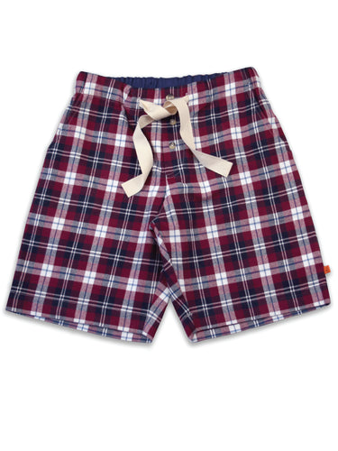 Unisex 'Jordan' Burgundy Check Pyjama Lounge shorts