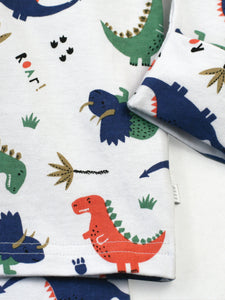 Baby Boys 2 Piece Pyjama Set -  Dinosaur Print with Scratch Mitts