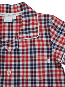 Summer Cotton Red Check Boys Traditional Pyjamas
